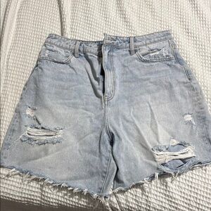 Show Me Your MuMu Blue Distressed Jean Shorts